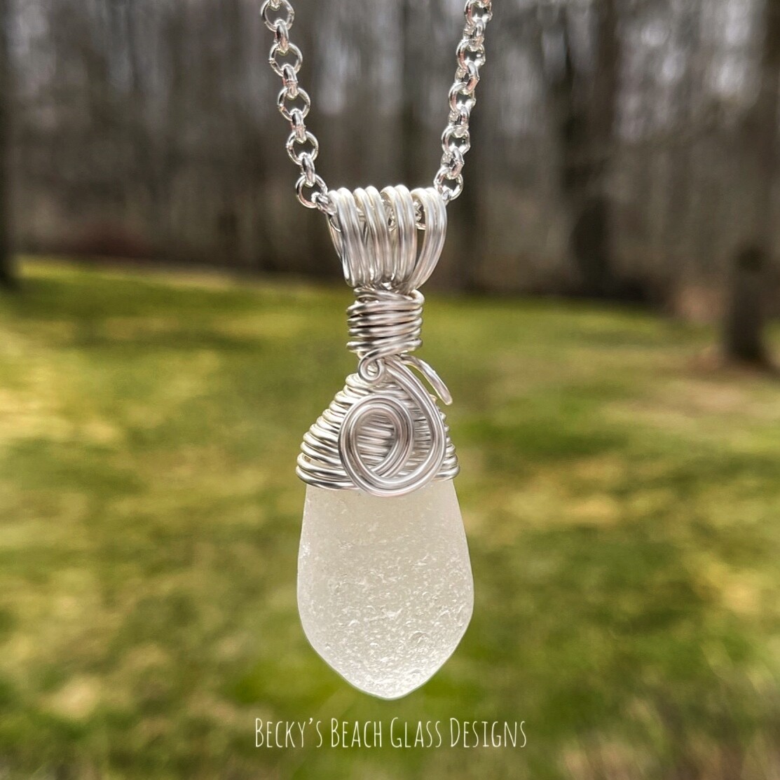 XXXL Pendulum Sea Glass Crystal Pendant Necklace