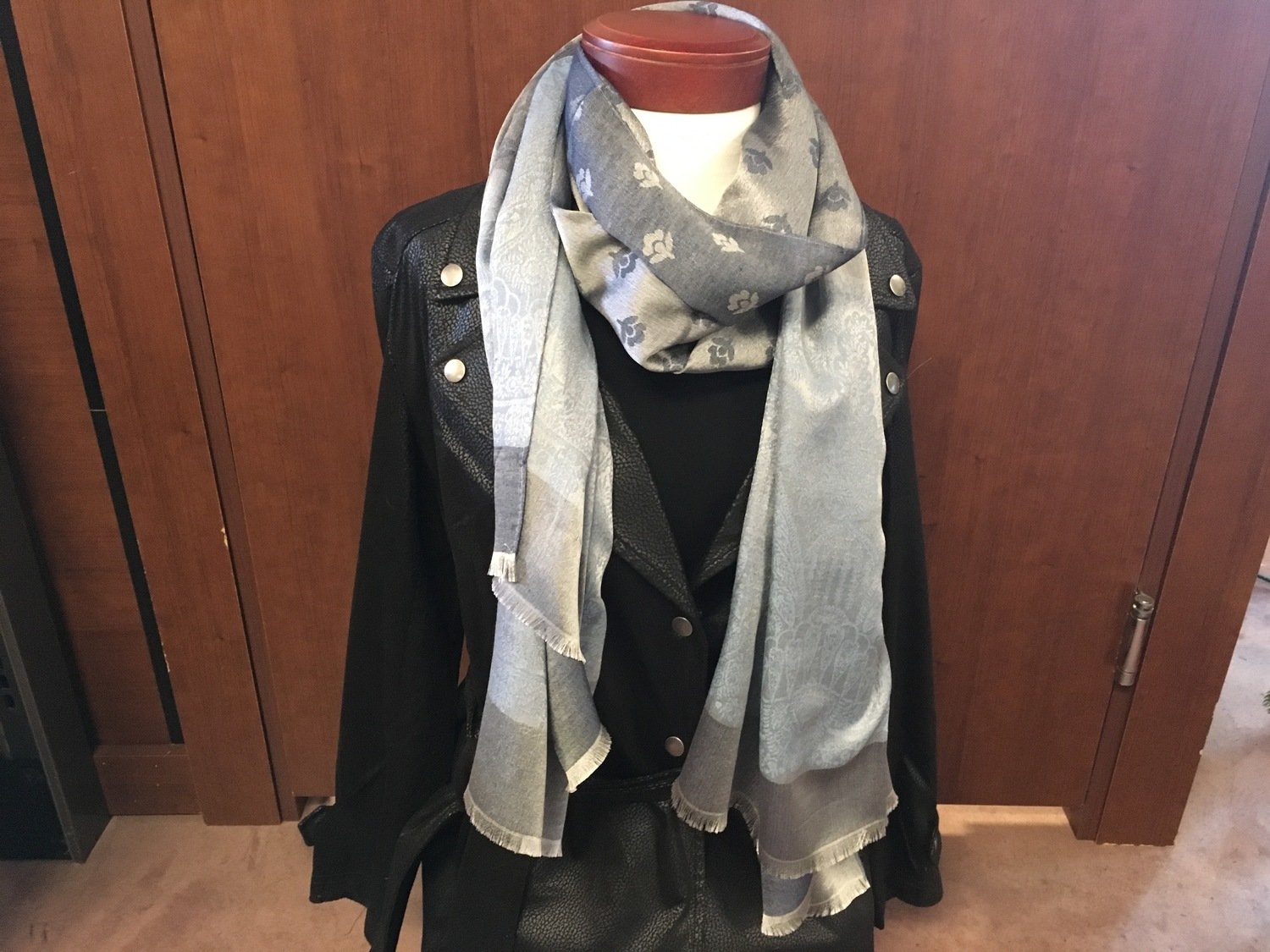 Simply Noelle Charcoal Chic Floral/Paisley Scarf
