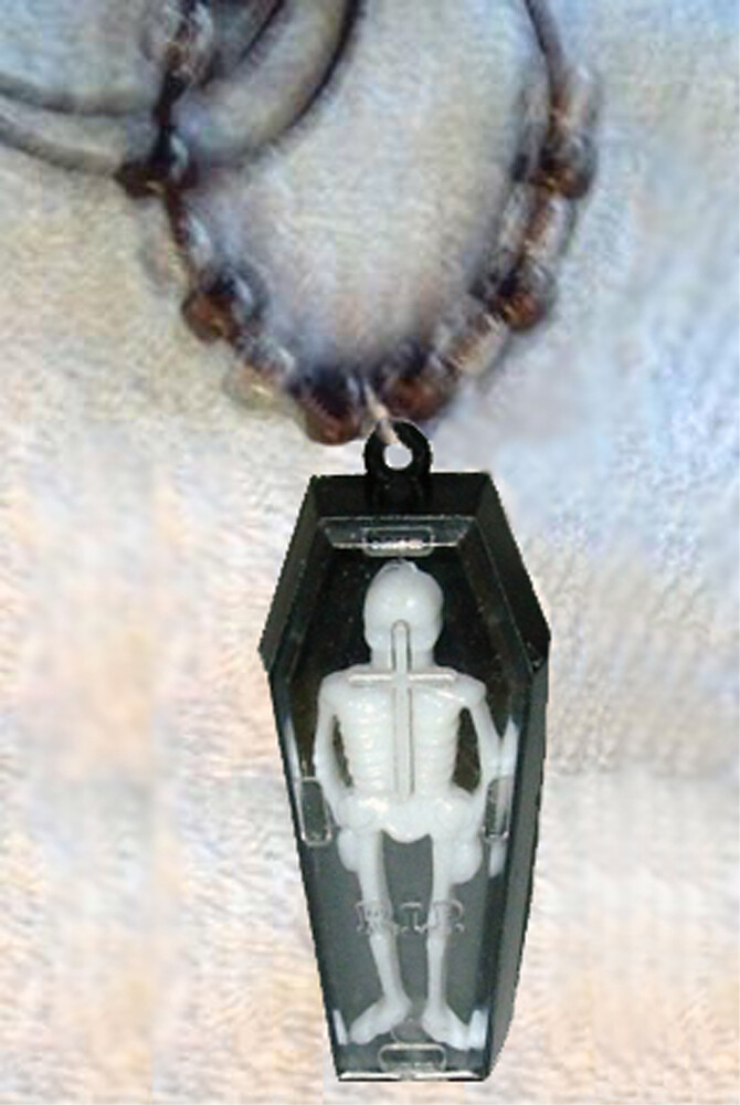 COFFIN SKELETON NECKLACE Gothic Vampire Amulet Costume Jewelry