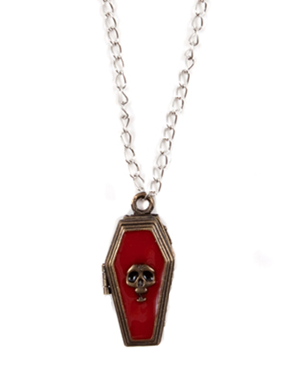 COFFIN POISON PENDANT NECKLACE Steampunk Skull Vampire Jewelry