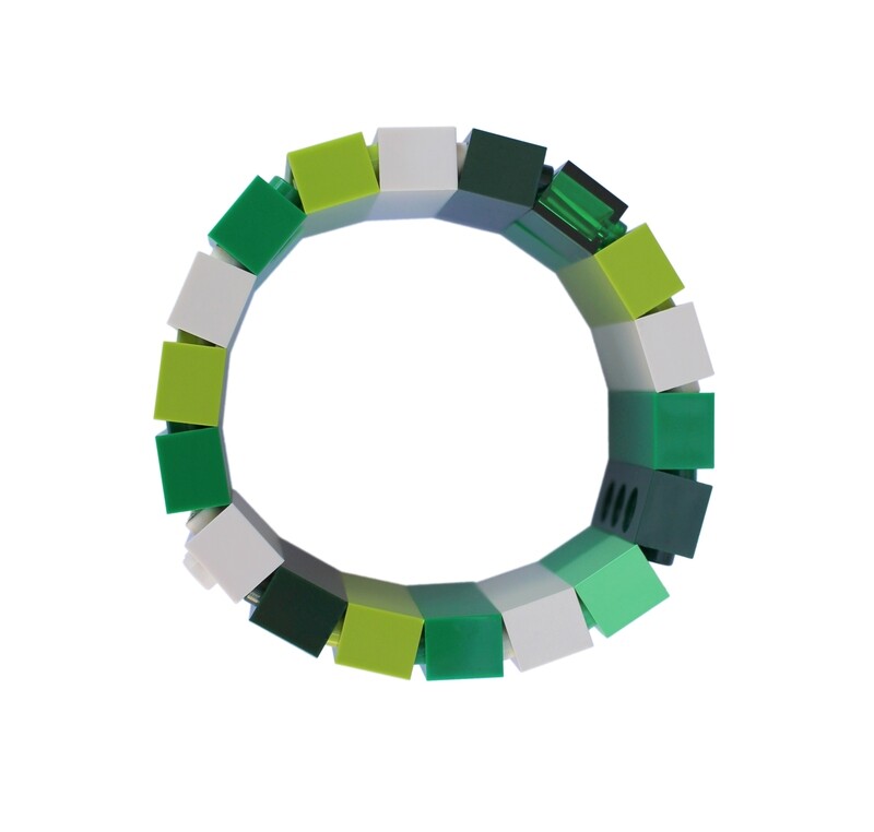 ​Collectible bracelet Model 24 - made from LEGO® bricks on stretchy cords - LUCK - SAINT PATRICK'S DAY