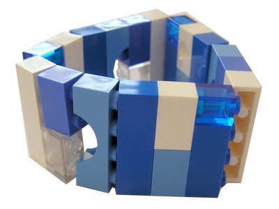 Collectible bracelet Model 1 - made from LEGO® bricks on stretchy cords - NAVY