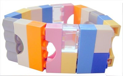 Collectible bracelet Model 4 - made from LEGO® bricks on stretchy cords - KAWAII PASTEL