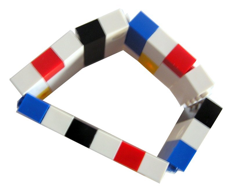 ​Collectible bracelet Model 5 - made from LEGO® bricks on stretchy cords - MONDRIAN