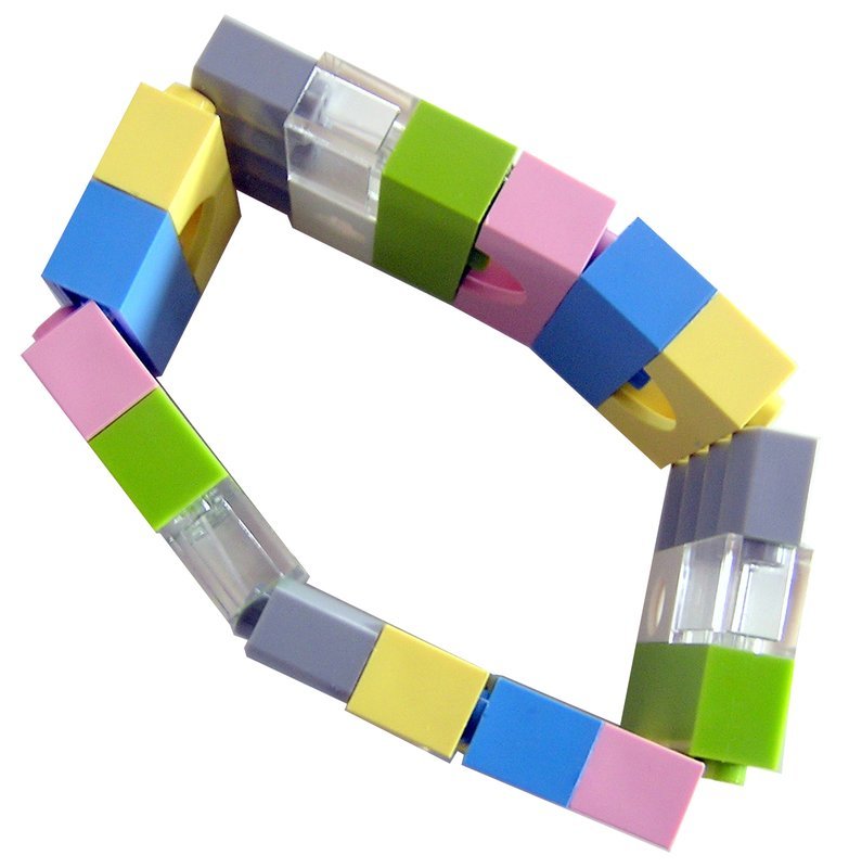 ​Collectible bracelet Model 6 - made from LEGO® bricks on stretchy cords - KAWAII PASTEL