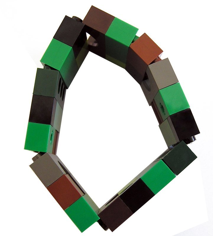Collectible bracelet Model 8 - made from LEGO® bricks on stretchy cords - CAMOUFLAGE
