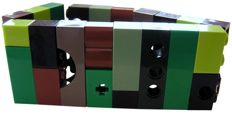Collectible bracelet Model 8 - made from LEGO® bricks on stretchy cords - CAMOUFLAGE