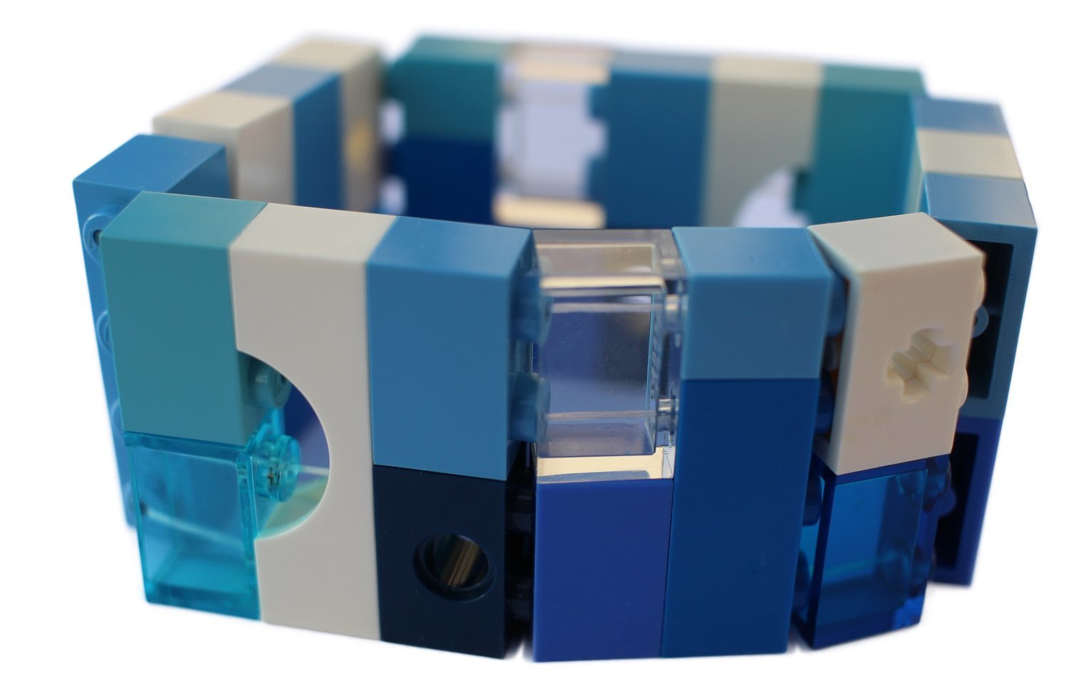 ​Collectible bracelet Model 9 - made from LEGO® bricks on stretchy cords - NAVY