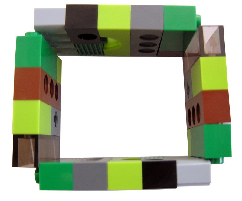 ​Collectible bracelet Model 10 - made from LEGO® bricks on stretchy cords - CAMOUFLAGE