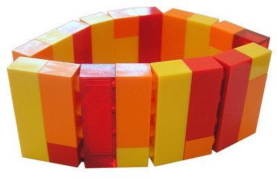 ​Collectible bracelet Model 2 - made from LEGO® bricks on stretchy cords - FIRE