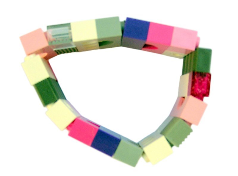 Collectible bracelet Model 12 - made from LEGO® bricks on stretchy cords - GIRLY