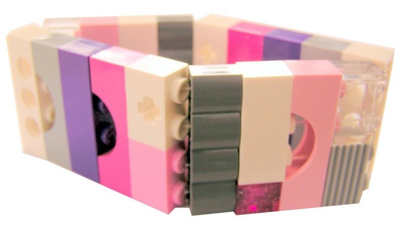 Collectible bracelet Model 12 - made from LEGO® bricks on stretchy cords - GIRLY