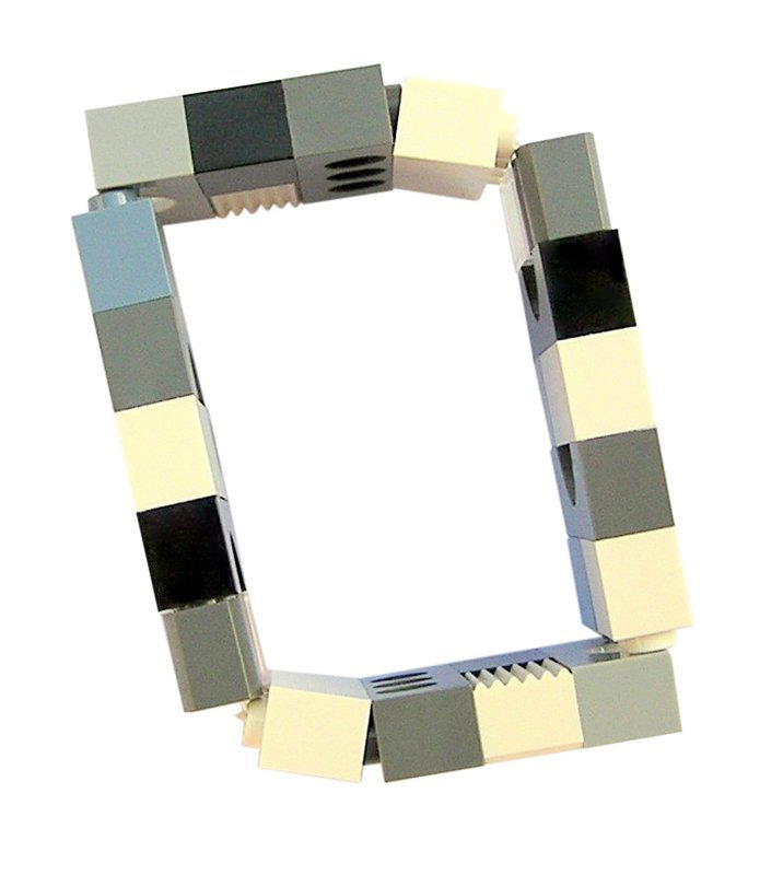 Collectible bracelet Model 15 - made from LEGO® bricks on stretchy cords - BLACK &amp; WHITE