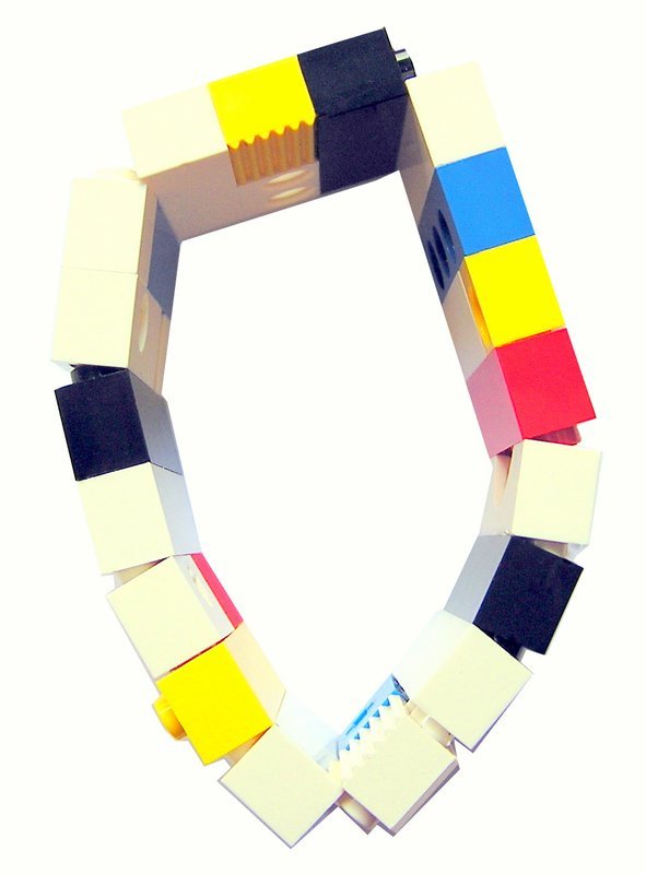 Collectible bracelet Model 16 - made from LEGO® bricks on stretchy cords - MONDRIAN