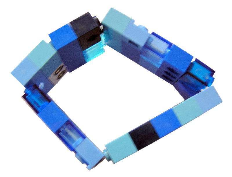 Collectible bracelet Model 17 - made from LEGO® bricks on stretchy cords - NAVY