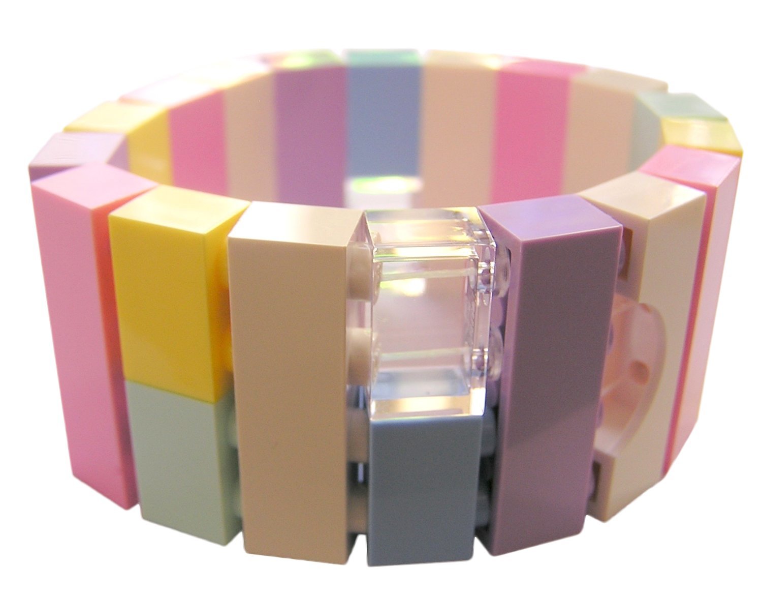 ​Collectible bracelet Model 21 - made from LEGO® bricks on stretchy cords - KAWAII PASTEL