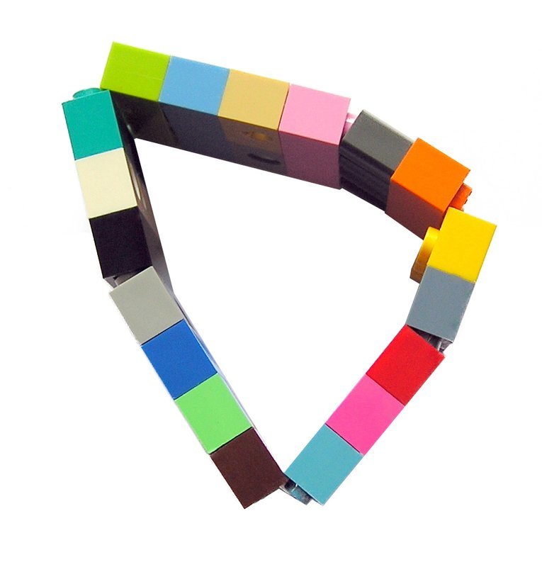 Collectible bracelet Model 11 - made from LEGO® bricks on stretchy cords - COLORFUL - TEST PATTERN