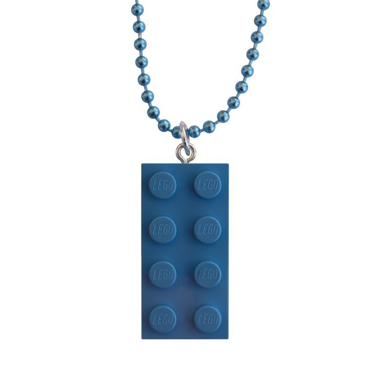 ​Light Blue LEGO® brick 2x4 on a 24&quot; Blue ballchain
