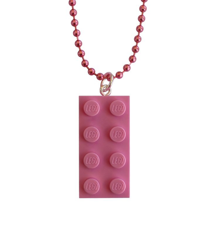 ​Light Pink LEGO® brick 2x4 on a 24&quot; Pink ballchain