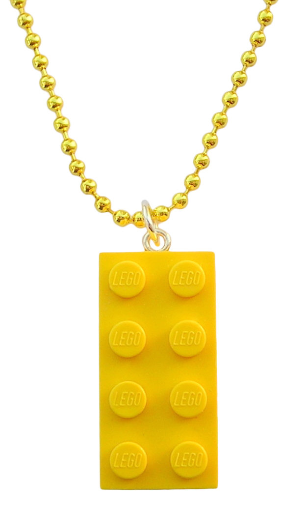 Yellow LEGO® brick 2x4 on a 24" Yellow ballchain