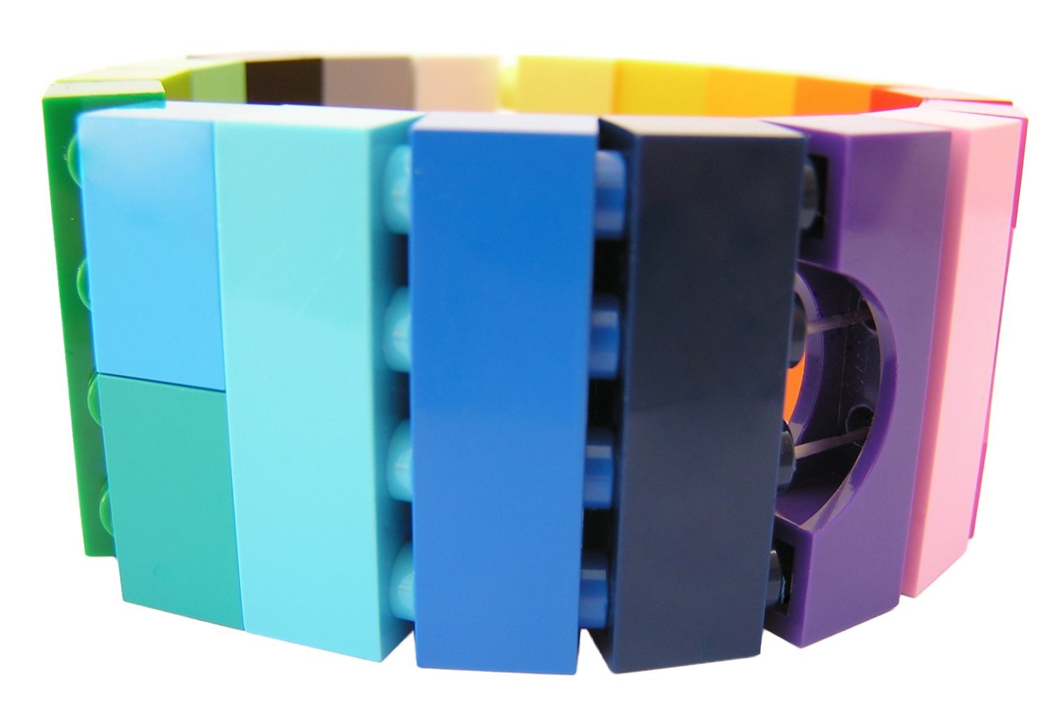Collectible bracelet Model 19 - made from LEGO® bricks on stretchy cords - COLORFUL