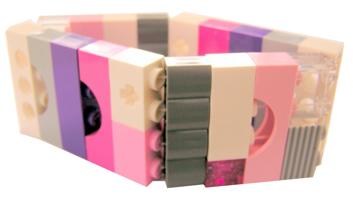Collectible bracelet Model 12 - made from LEGO® bricks on stretchy cords - GIRLY