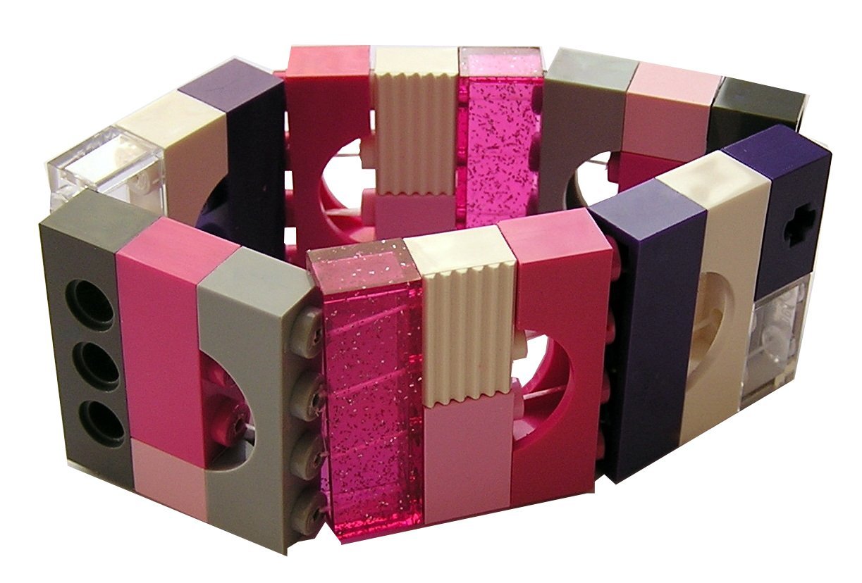 Collectible bracelet Model 14 - made from LEGO® bricks on stretchy cords - GIRLY