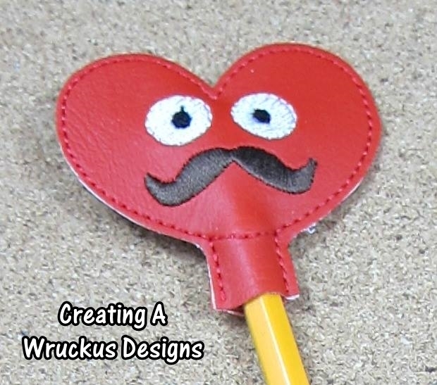 Mustache Heart Pencil Topper