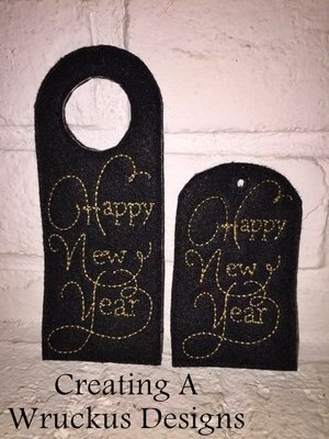 Happy New Year Wine Bottle Tag