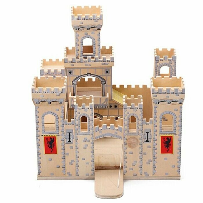 Melissa & Doug - Château en bois Pliant Médiéval avec figurine, retrait magasin 1h, livraison sous 24/48h