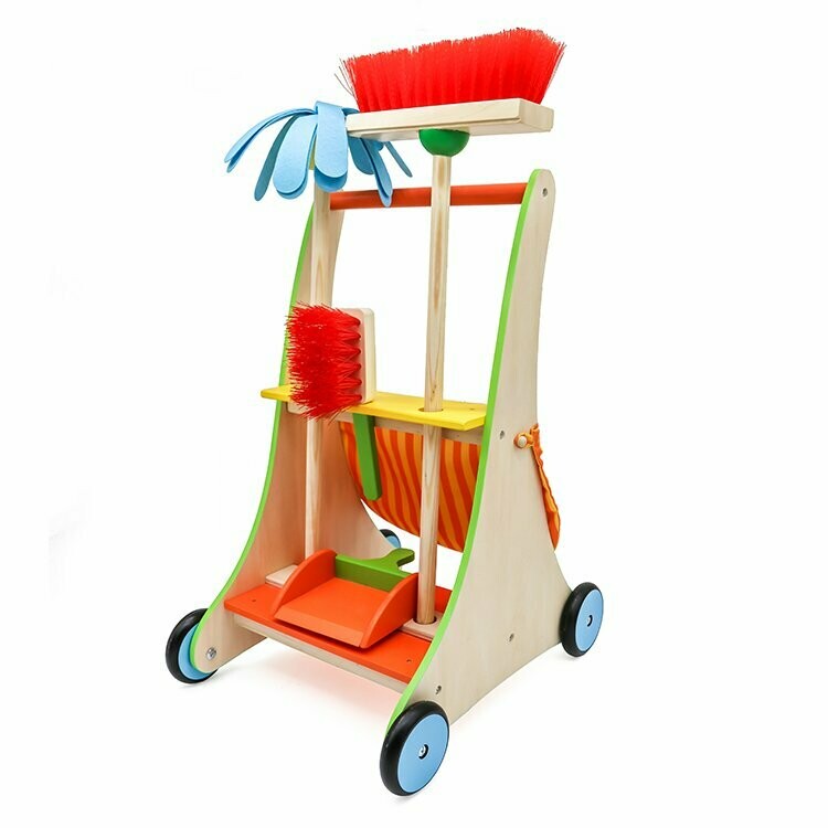 Chariot de ménage jouet en bois, retrait magasin 1h, livraison sous 5 jours