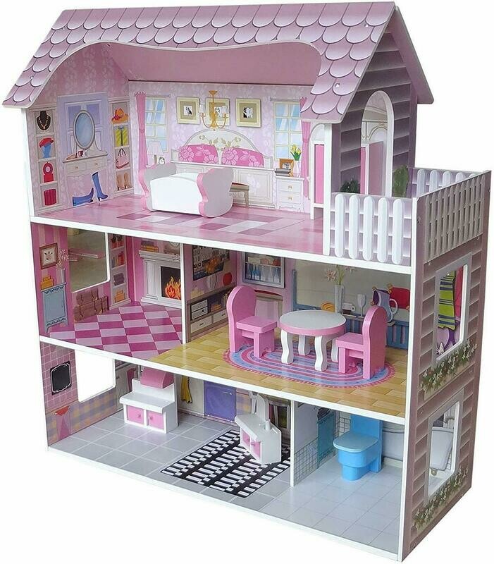 Maison de poupée Joanna 62 x 27 x 70cm, retrait magasin 1h, livraison sous 24/48h