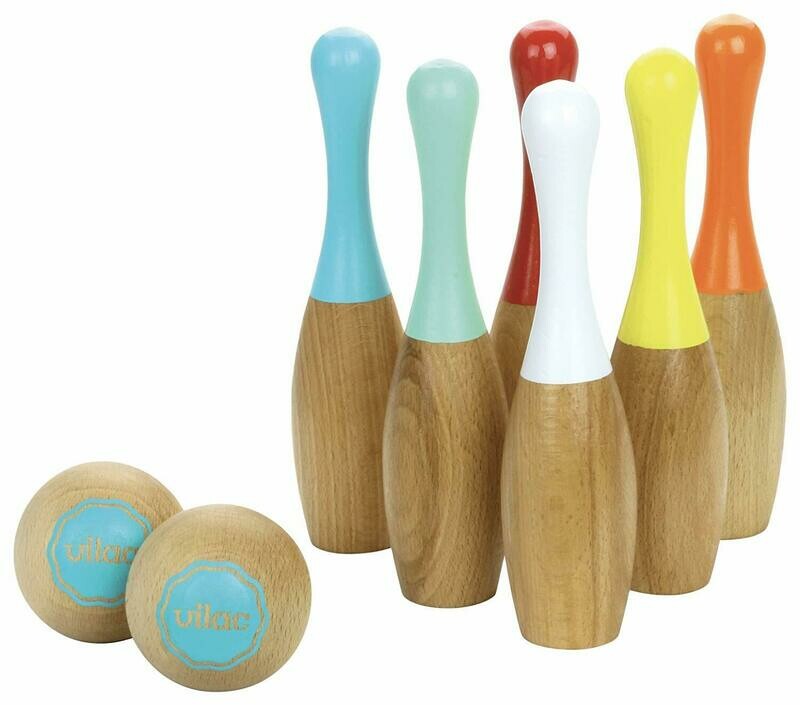 Vilac - Jeu de Quilles Bowling Bicolores, retrait magasin 1h, livraison sous 24/48h