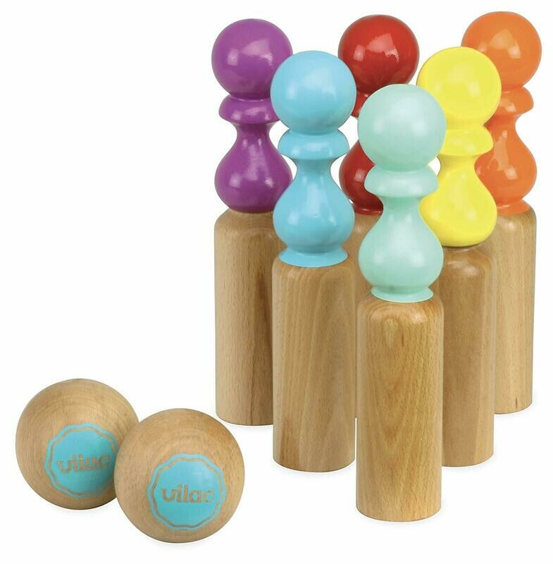 Vilac - Jeu De Quilles Rétro en Bois, retrait magasin 1h, livraison sous 24/48h