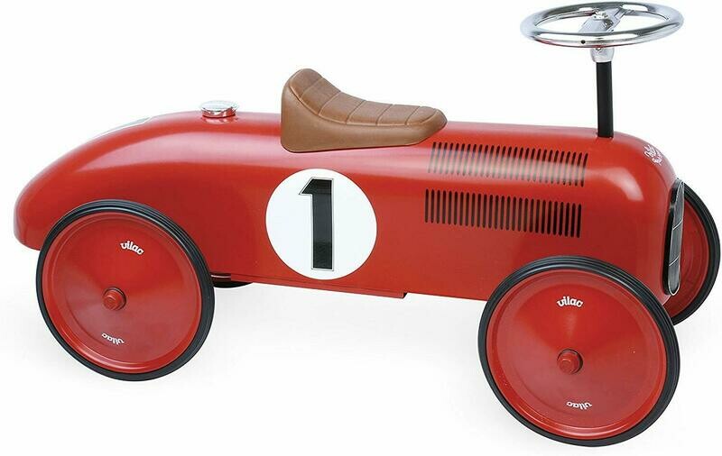 Vilac - Voiture Porteur en Métal Rouge vintage, livraison sous 24/48H à domicile