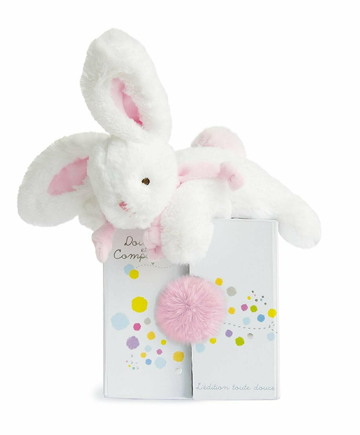 Doudou et Compagnie Coucou Doudou Forme Lapin Rose Sorbet, livraison sous 5 jours