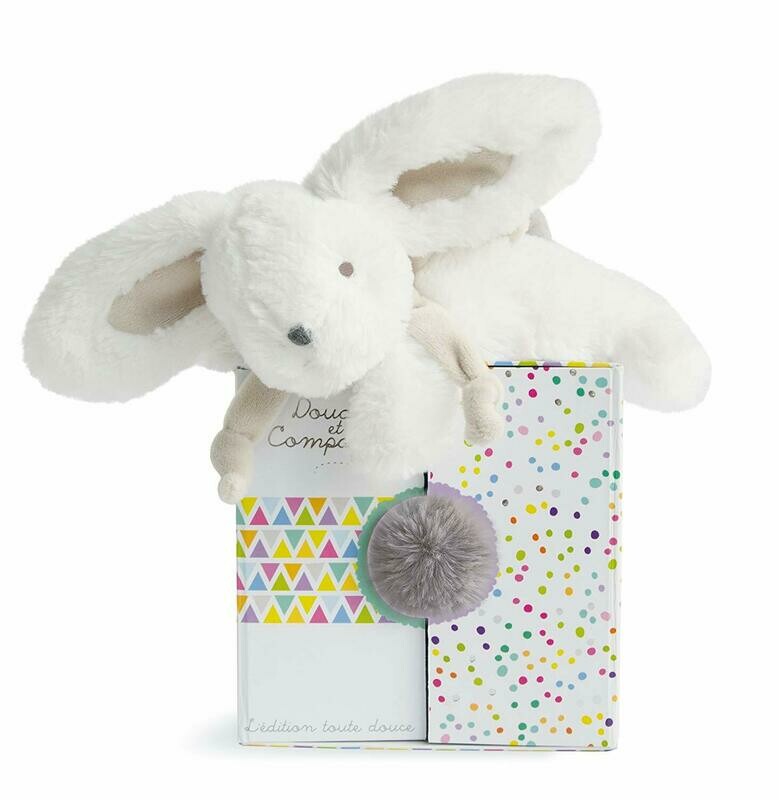 Doudou et Compagnie Coucou Doudou Forme Lapin Gris Perle, retrait magasin 1h, livraison sous 5 jours