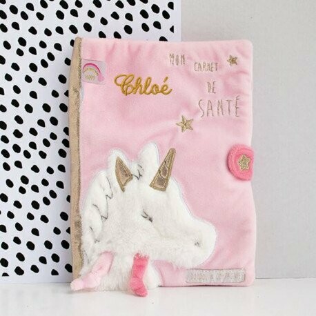 Protège carnet de sante - Lucie la licorne, retrait magasin 1h, livraison sous 3 jours