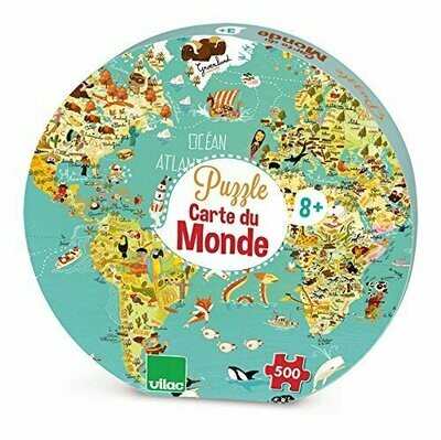 Vilac - Puzzle Carte Du Monde Fantastique - 500 Pièces