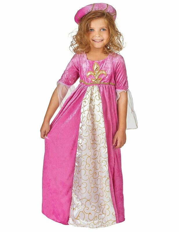 Déguisement princesse médiévale rose et or fille - Taille S, retrait magasin 1h, livraison sous 5 jours