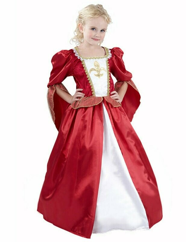 Déguisement princesse médiévale effet satiné fille - Taille S, retrait magasin 1h, livraison sous 5 jours