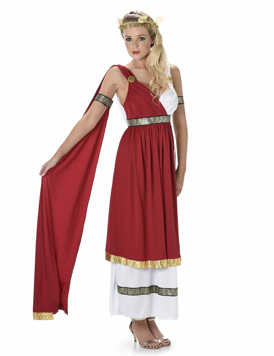 Déguisement rouge romaine femme