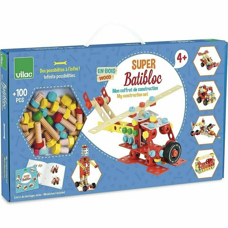 Vilac- Super Batibloc, Multicolore, retrait magasin 1h, livraison sous 5 jours