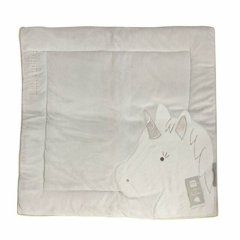 Doudou et Compagnie - Tapidou Licorne gris et argent - Tissu - DC3336, livraison sous 7 jours
