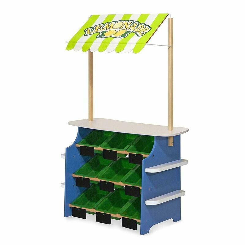 Melissa et Doug épicerie en Bois Store et Stand de Limonade – Réversible pour auvent, Tableaux Noirs, 2 en 1
