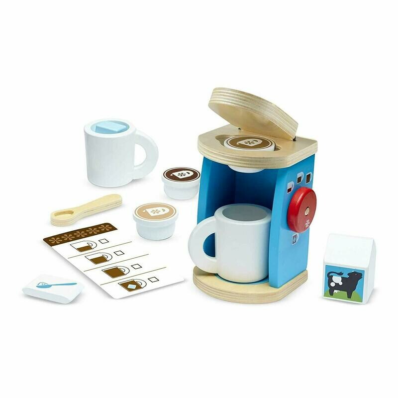 Melissa & Doug- Service à Café en Bois Brew and Serve de 11 Pièces, retrait magasin 1h, livraison sous 3 jours