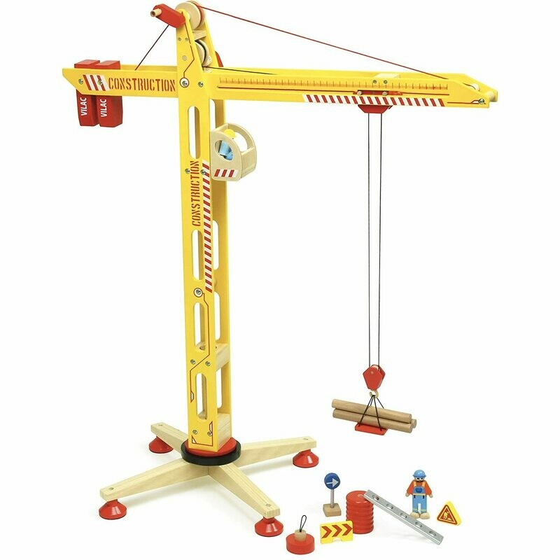 Vilac - 2343 - Grande Grue en Bois, retrait magasin 1h, livraison sous 24/48h