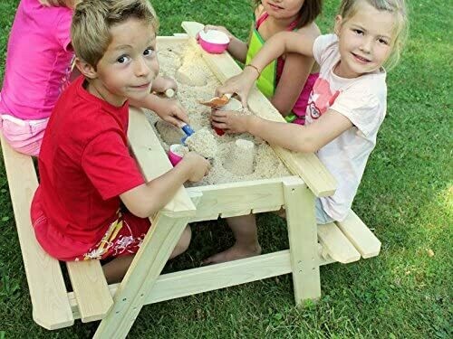 Soulet Table pique-nique enfant avec bac à sable, retrait magasin 1h, livraison sous 3 jours