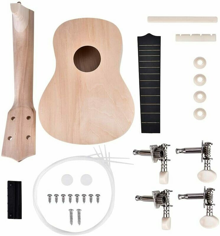 Ukulélé DIY - Fabriqué à Partir de Matériaux en Tilleul Naturel, retrait magasin 1h, livraison sous 5 jours