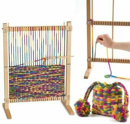 Métier à tisser la laine complet en bois solide et robuste pour durer enfant 6 +, retrait magasin 1h, livraison sous 5 jours